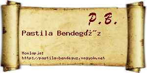 Pastila Bendegúz névjegykártya